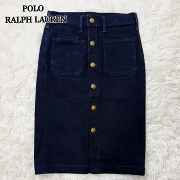 폴로 RALPH LAUREN 폴로 골드 버튼 데님 스커트 Y2K