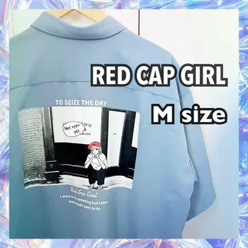 레드캡 걸 REDCAPGIRL 반팔 셔츠 M 사이즈 블루 남성용