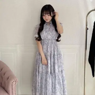 evelyn 라메 프릴 꽃무늬 원피스