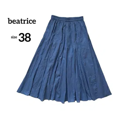 beatrice 롱 스커트 플레어 허리밴딩 코튼 맥시 길이 38
