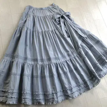 카네코 이사오 핀턱 피코 프릴 접어 올린 스커트