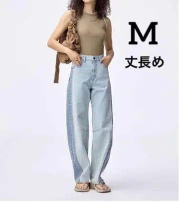 지유 2톤 배럴 레그 청바지 (긴 길이) M
