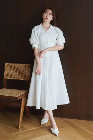 하립투 Vienna Volume Sleeve Shirt Dress