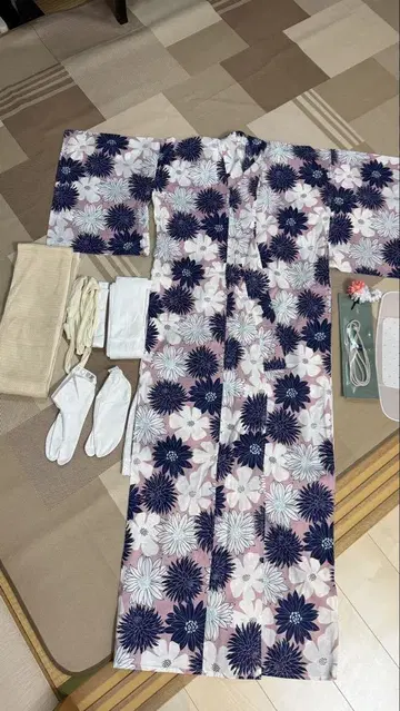 꽃무늬 유카타 세트