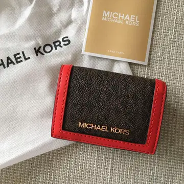 새상품 마이클코어스 MICHEAL KORS 3단 폴더형 지갑 브라운 레드