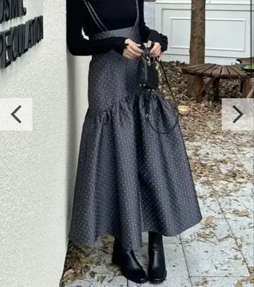벌스데이 바쉬 SUSPENDER DOT SALOPETTE SKIRT