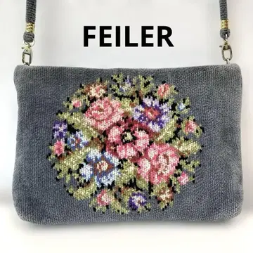 FEILER 여성용 그레이 꽃 자수 미니백 숄더 백