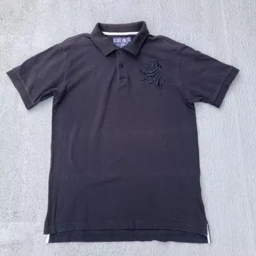 ECKO UNLTD. 피케 셔츠 반팔 로고 자수 블랙 구제 의류