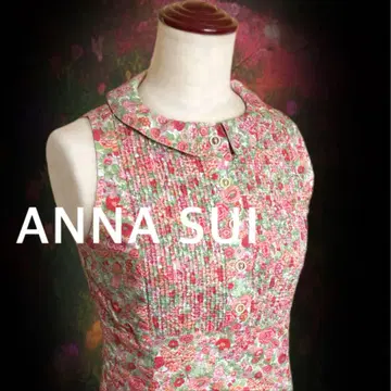 ANNA SUI 꽃무늬 슬리브리스 원피스 M