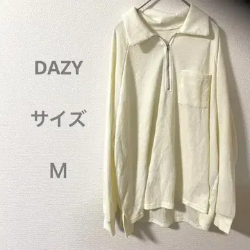 DAZY 옅은 노랑 컬러의 긴팔 피케 셔츠 깔끔한 캐주얼