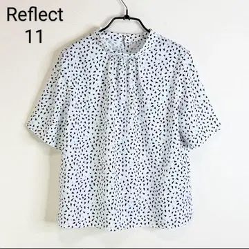 Reflect 코츠키 패턴 스탠드 넥 블라우스