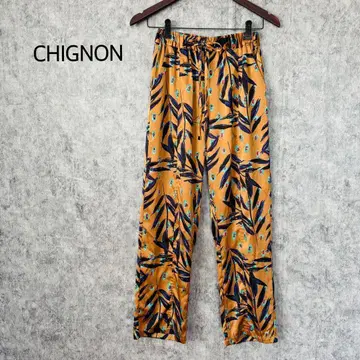 시뇽 CHIGNON 리프 무늬 이지 팬츠