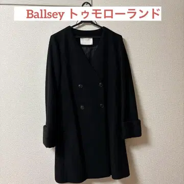 Ballsey 투모로우랜드 여성용 블랙 롱 코트 일본제