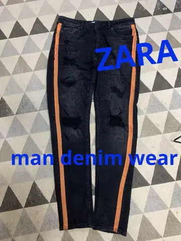 자라 데미지 가공 데님 팬츠.