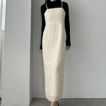 Louere 페더 자카드 I 라인 원피스