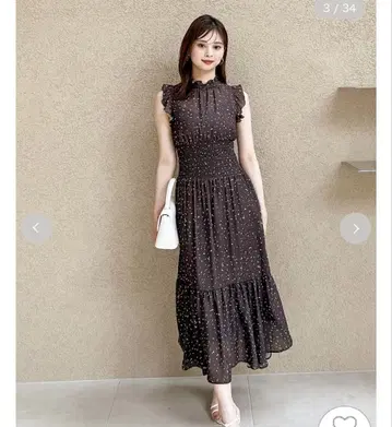 스나이델 snidel 슬리브리스 프린트 원피스