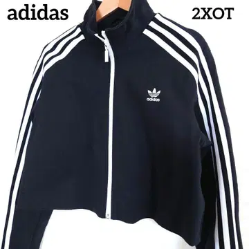 아디다스 아디다스 크롭 길이 트랙 자켓 블랙 2XOT
