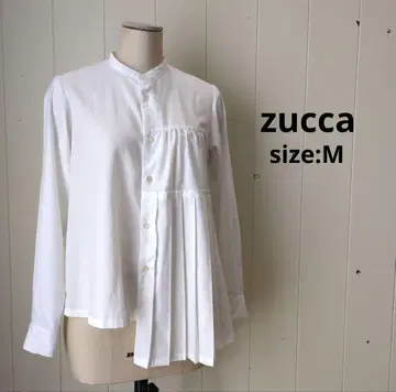 주카 zucca 비대칭 플리츠 셔츠 화이트 M 여성용