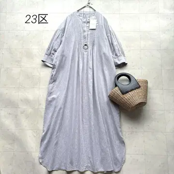 23구 미사용품 린넨 코튼 셔츠 원피스 23ss 그레이 마 혼방 38