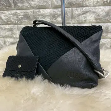 새상품급 LUPO 루포 바르셀로나 숄더 백 블랙 가죽