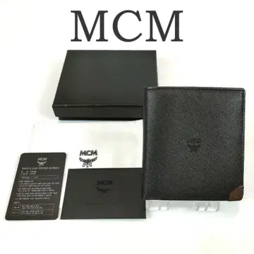 미사용 MCM 엠씨엠 두겹 지갑 지폐지갑 카드 케이스 가죽 블랙