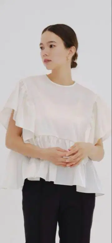 yori 백 리본 새틴 블라우스