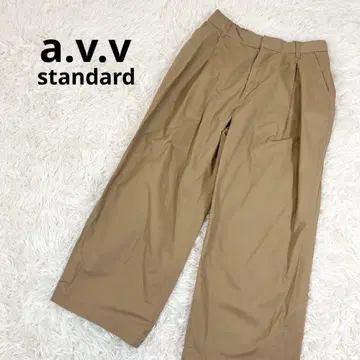 avv 아베베 와이드 팬츠 면 100% 턱이 있는 넉넉한 앵클 기장