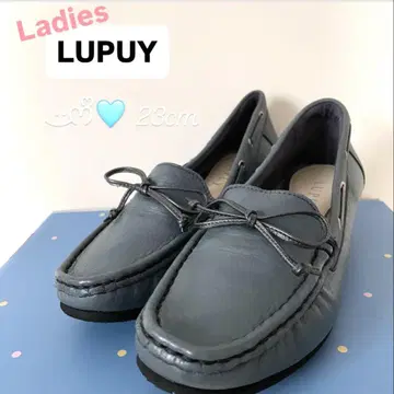 LUPUY 슬립온 여성 파랑 가죽 신발 플랫 경량 가죽 신발