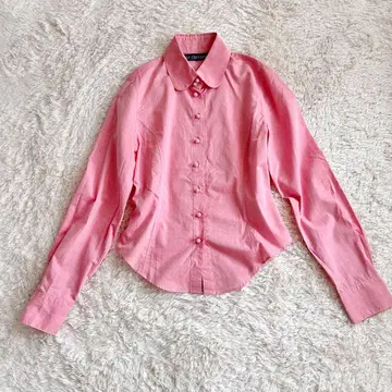 바츠 클럽 둥근 카라 블라우스 셔츠 핑크 펑크