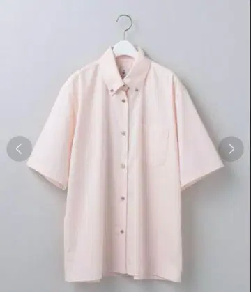 6 ROKU COTTON BD SHORT SLEEVE SHIRT 핑크