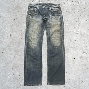 EDWIN 502 EURO 데님 수염 허니컴 빈티지 가공 청바지