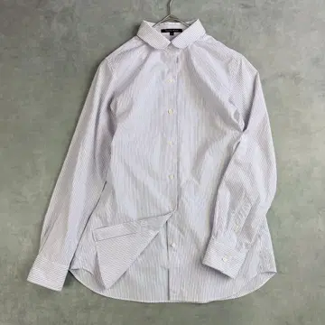 TRANS WORK 변압기 워크 라운드 칼라 스트라이프 블라우스 40