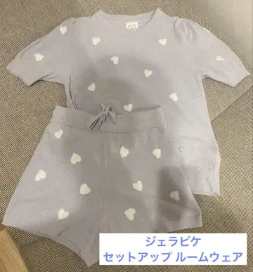 젤라또피케 셋업 룸웨어 하트 스카이블루