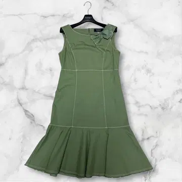 M'S GRACY 까멜리아 리본 데님 소재 원피스 그린 40