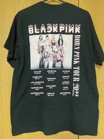 BLACKPINK BORN PINK TOUR 티셔츠 L 유럽 공연