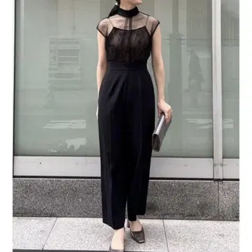 러그 문 LADY 튤 레이스 도킹 콤비네존