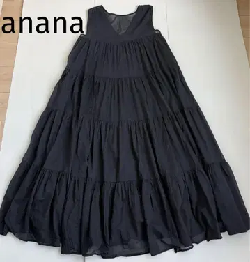 anana 2way 티어드 원피스 롱 기장 블랙