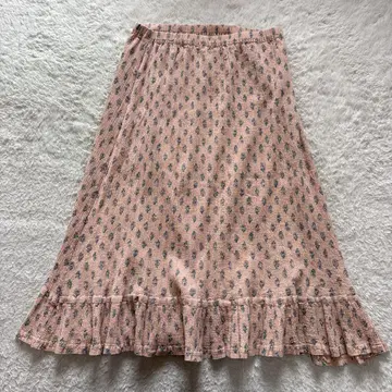 츠모리치사토 크레프리 꽃무늬 플레어 스커트 양류 플리츠