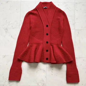 Alexander McQueen 청키 니트 페플럼 가디건