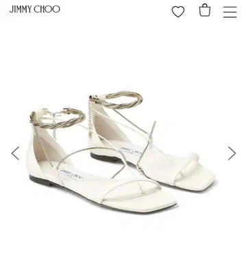 JIMMY CHOO 화이트 플랫 샌들