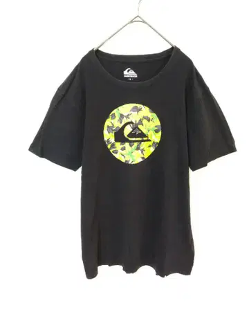 퀵실버 QUIK SILVER 티셔츠 남성용 L 블랙 컬러 면 100%