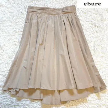 새상품급 ebure 에부르 플리츠 롱 기장 플레어 스커트 38 베이지
