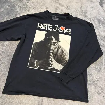 PoeTic Justice 밴딩 롱 T 셔츠 2XL