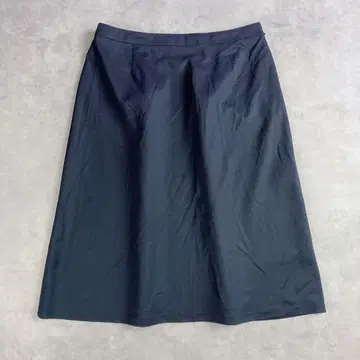 TRANS WORK 변압기 워크 세미 플레어 스트레치 스커트 네이비 40
