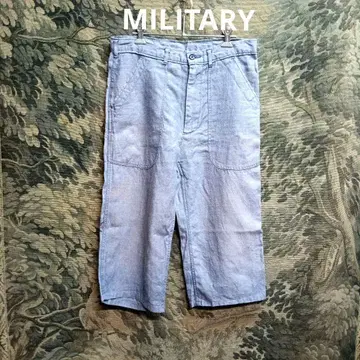 MILITARY 린넨 7부 기장 세일러 팬츠