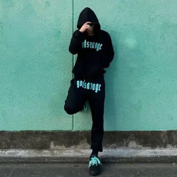 godsavage 블랙 민트 셋업 S 사이즈 갓 사바지