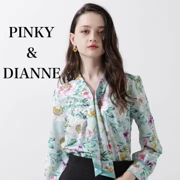 PINKY&DIANNE 플라워 프린트 보우 블라우스