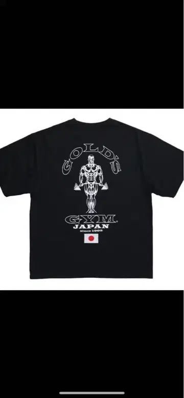 GOLD'S GYM 블랙 티셔츠 자수 Japan 한정판 XL 사이즈