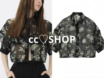 클라네 SHEER FLOWER SHORT SLEEVE SHIRTS