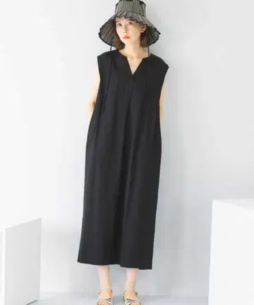 허리 마크 린넨 원피스 어반리서치 로쏘 블랙 FREE